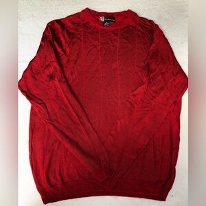 Kilborne and finch Men's Classic Red Crewneck Sweater light weight breathable